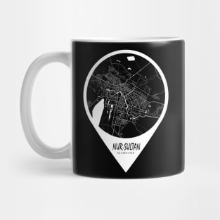 Nur-Sultan, Kazakhstan City Map - Travel Pin Mug